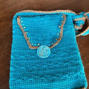 Boho Handmade crossbody Crochet Beaded bag NEW